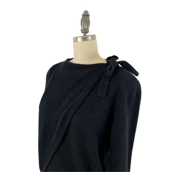 Vintage Bill Blass Medium Womens Black Silk‎ Angora Wool Knit Sweater - Picture 4 of 5